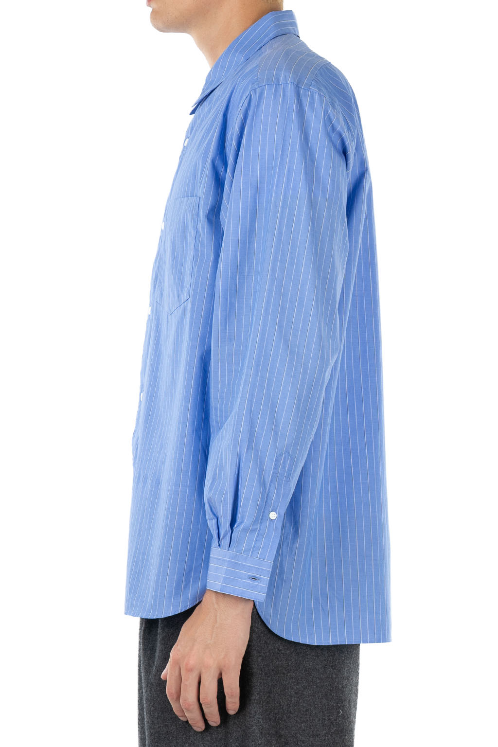 Still by hand - Regular Collar Shirt - Blue Stripe