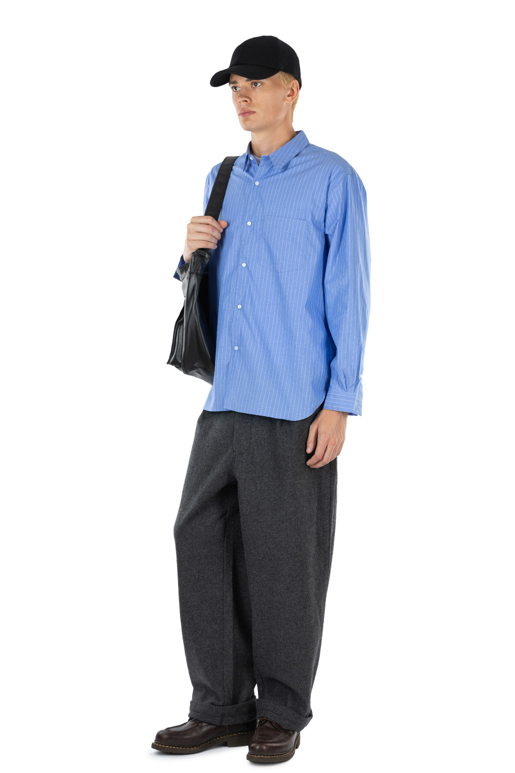 Still by hand - Regular Collar Shirt - Blue Stripe