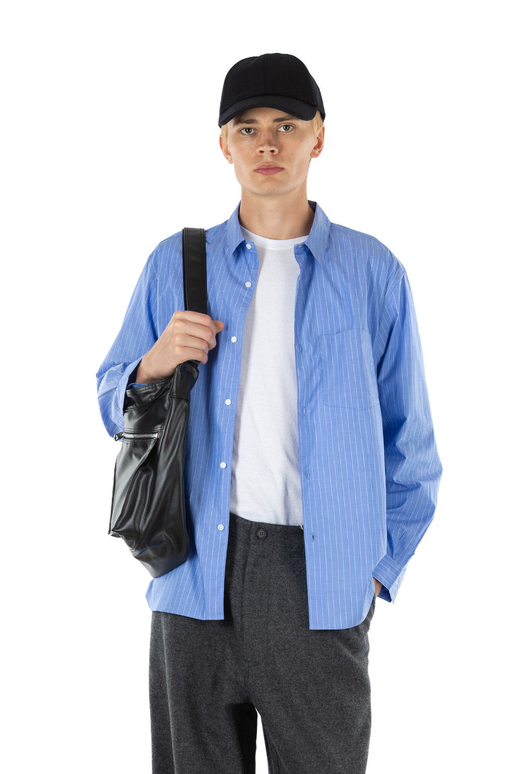 Still by hand - Regular Collar Shirt - Blue Stripe