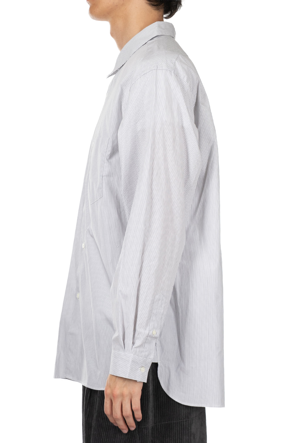 Still by hand - Regular Collar Shirt - Grey Stripe