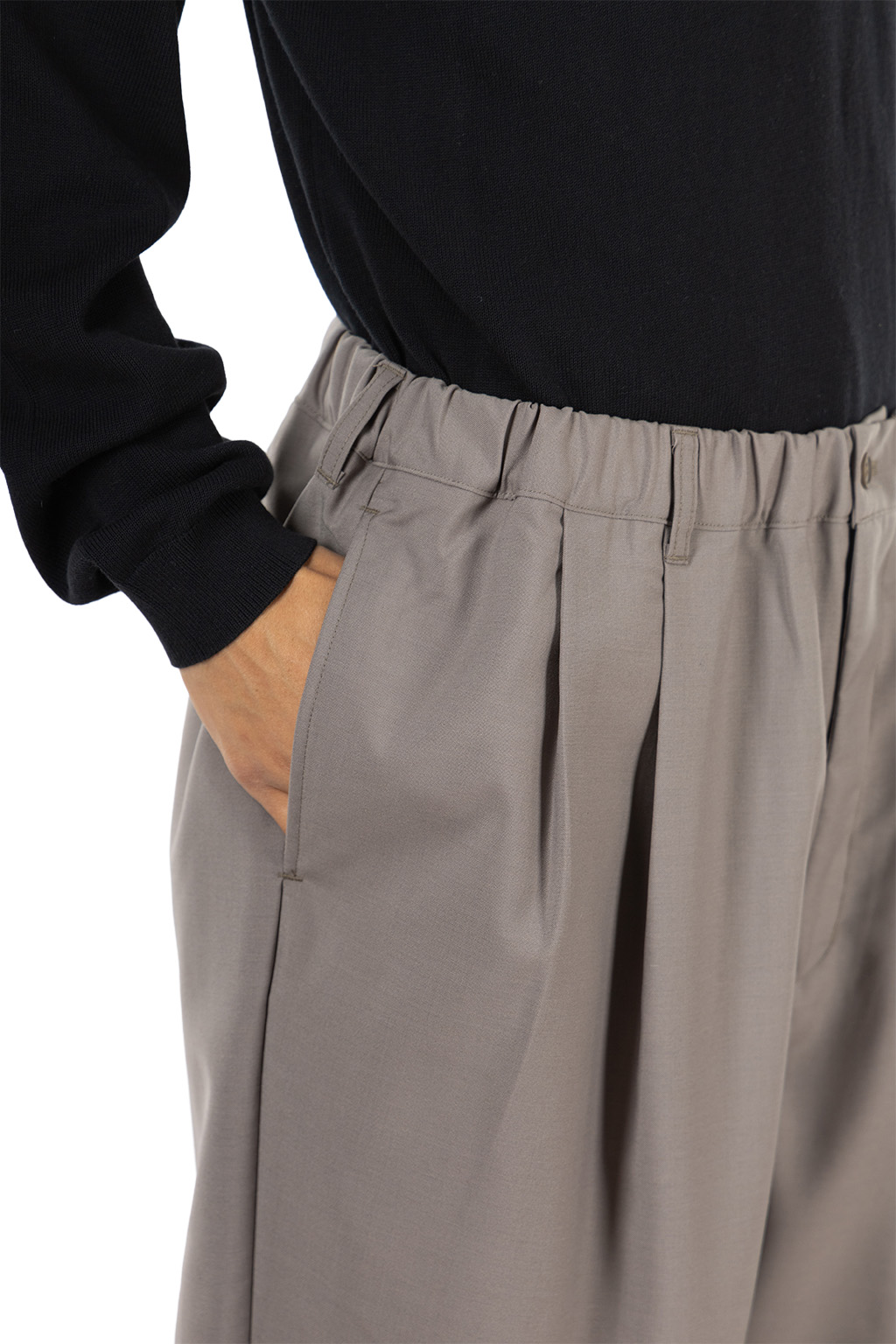 Still by hand - Relaxed 2-Pleat Pants - Greige