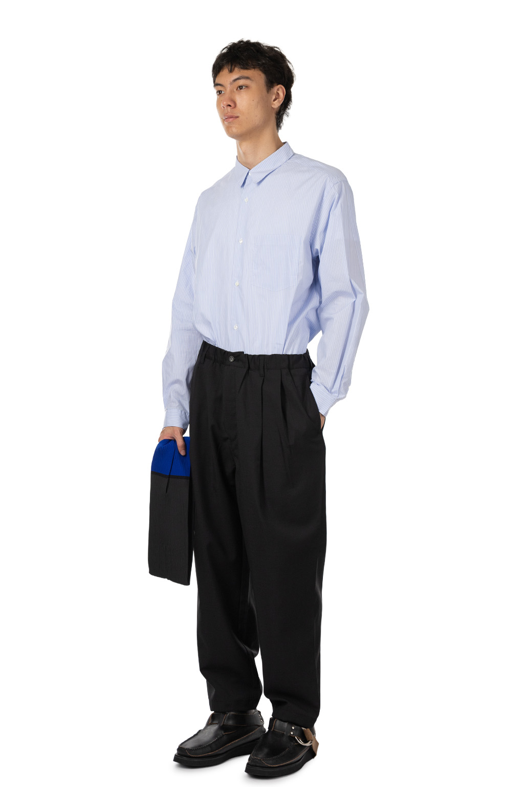 Still by hand - Relaxed 2 Tuck Pants - Ink Black