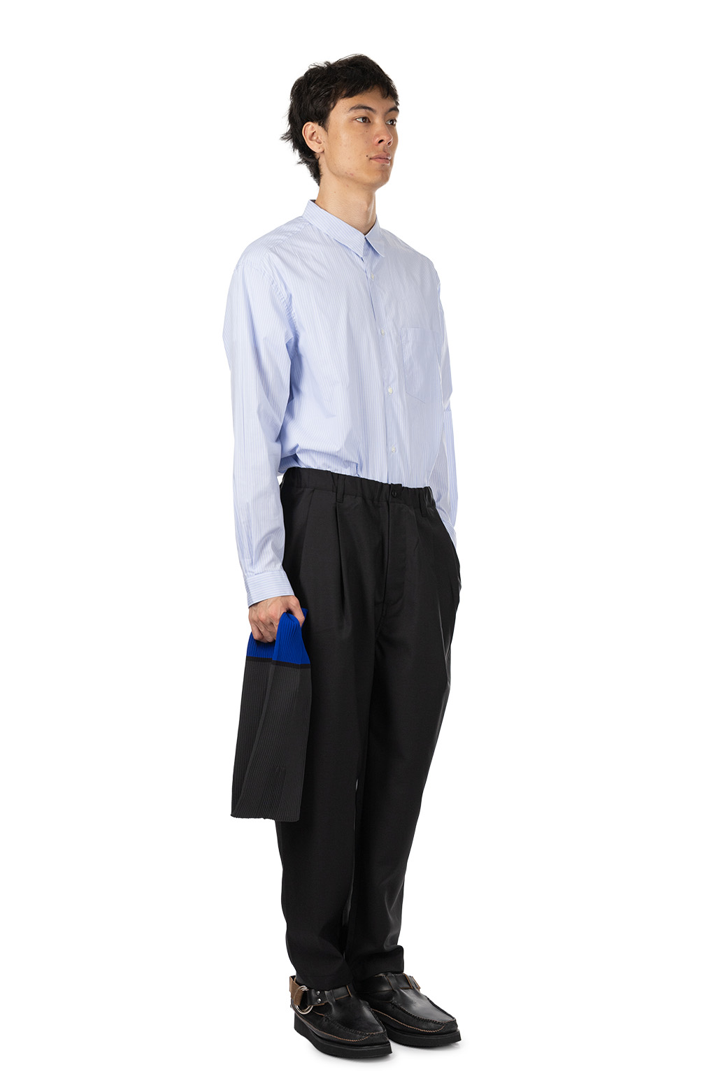 Still by hand - Relaxed 2 Tuck Pants - Ink Black