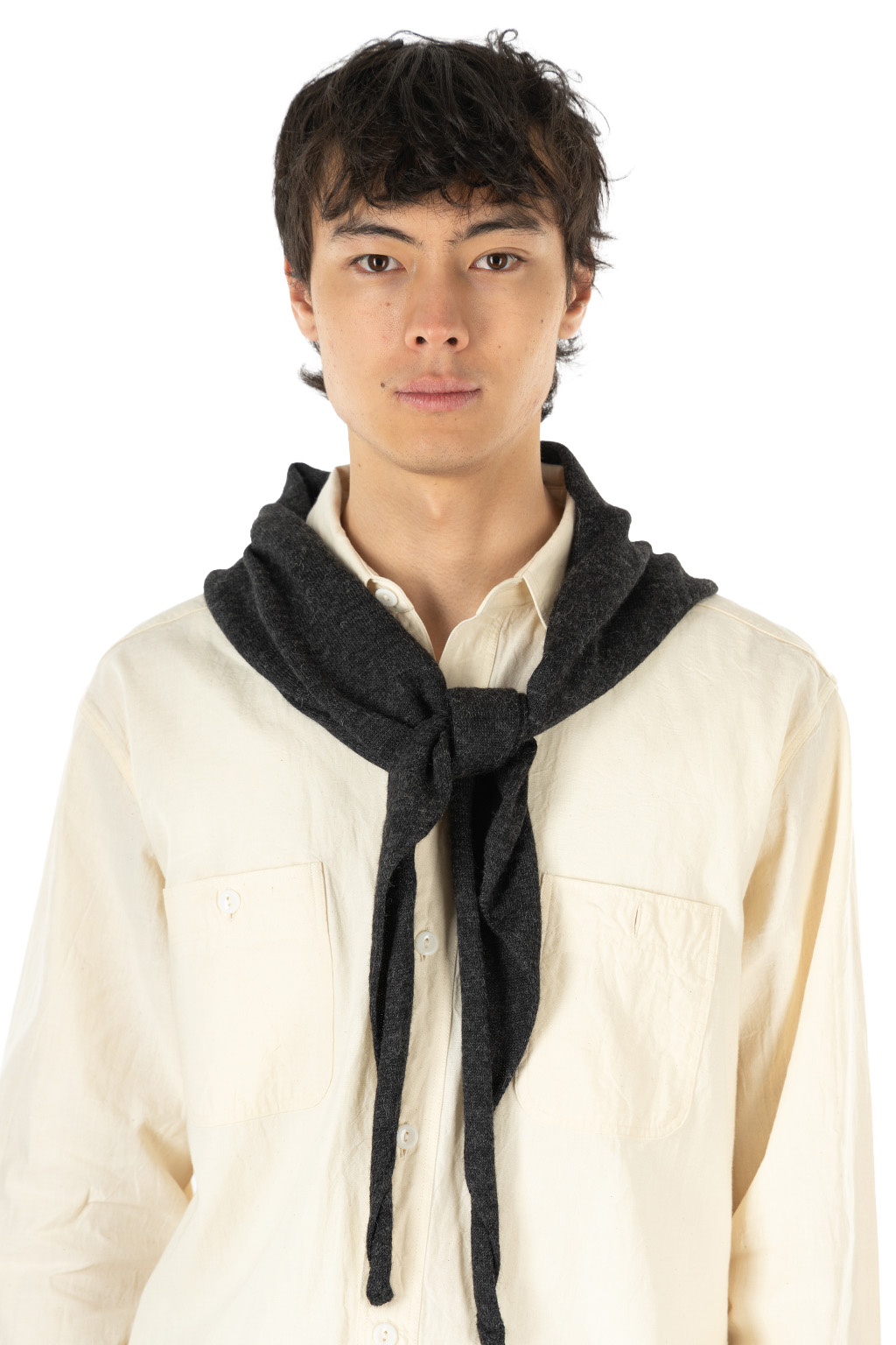 Still by hand - Shoulder Stole - Alpaca Yarn - Charcoal