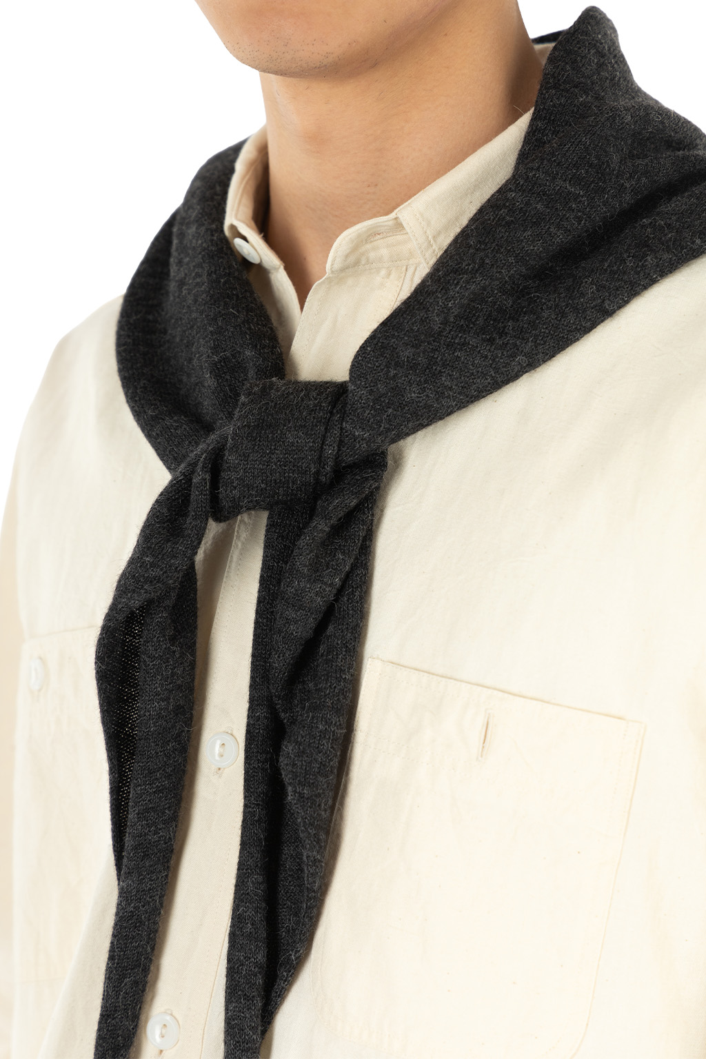 Still by hand - Shoulder Stole - Alpaca Yarn - Charcoal
