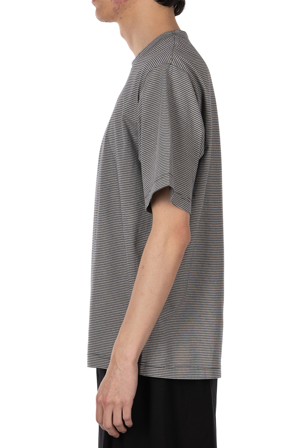 Still by hand - Striped t-shirt  - Grey Black