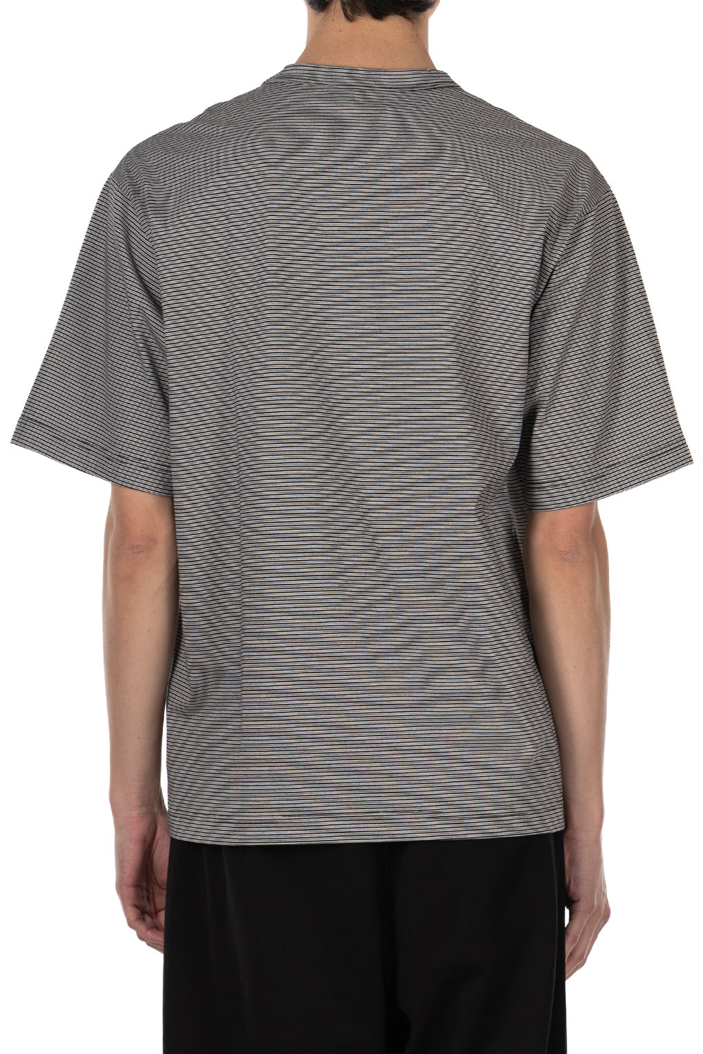 Still by hand - Striped t-shirt  - Grey Black
