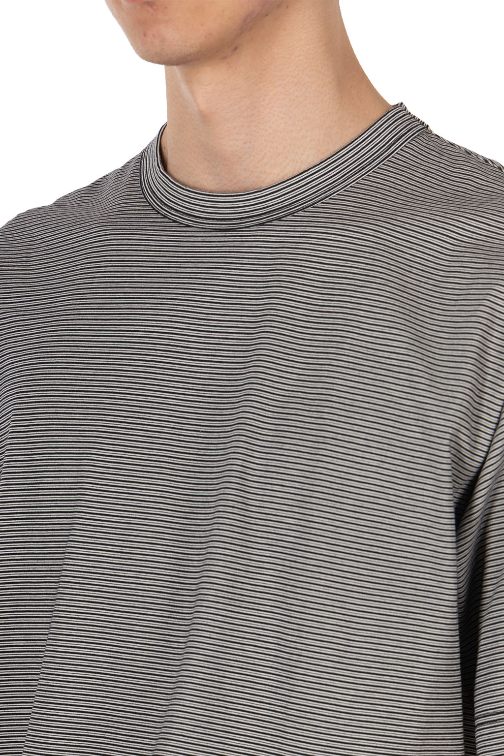 Still by hand - Striped t-shirt  - Grey Black