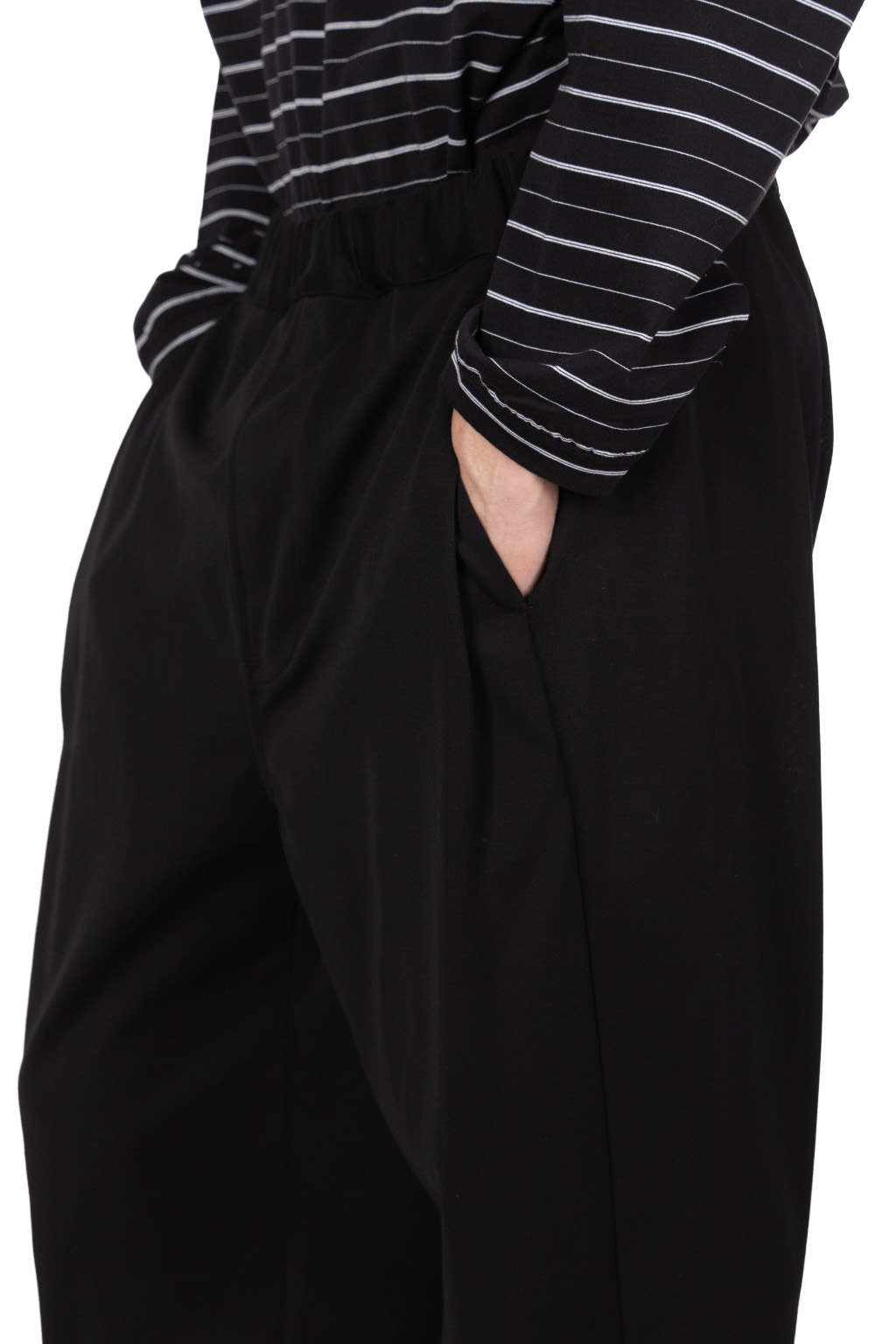 Still by hand - Twisted jersey pants - Black Navy