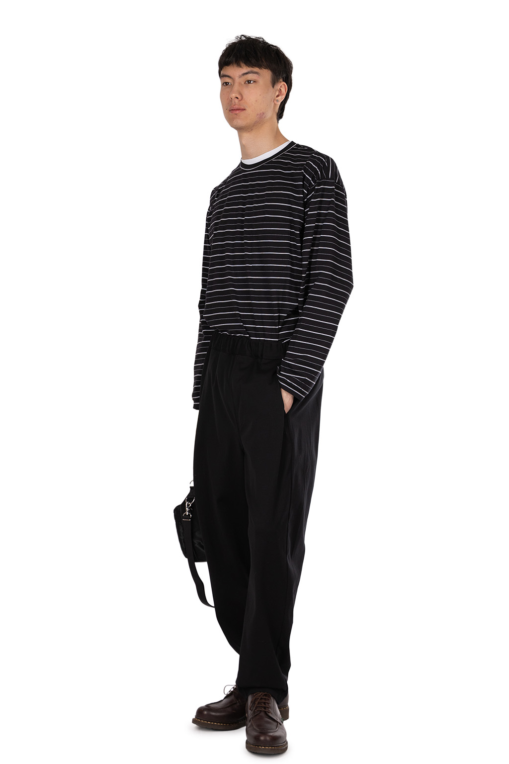 Still by hand - Twisted jersey pants - Black Navy