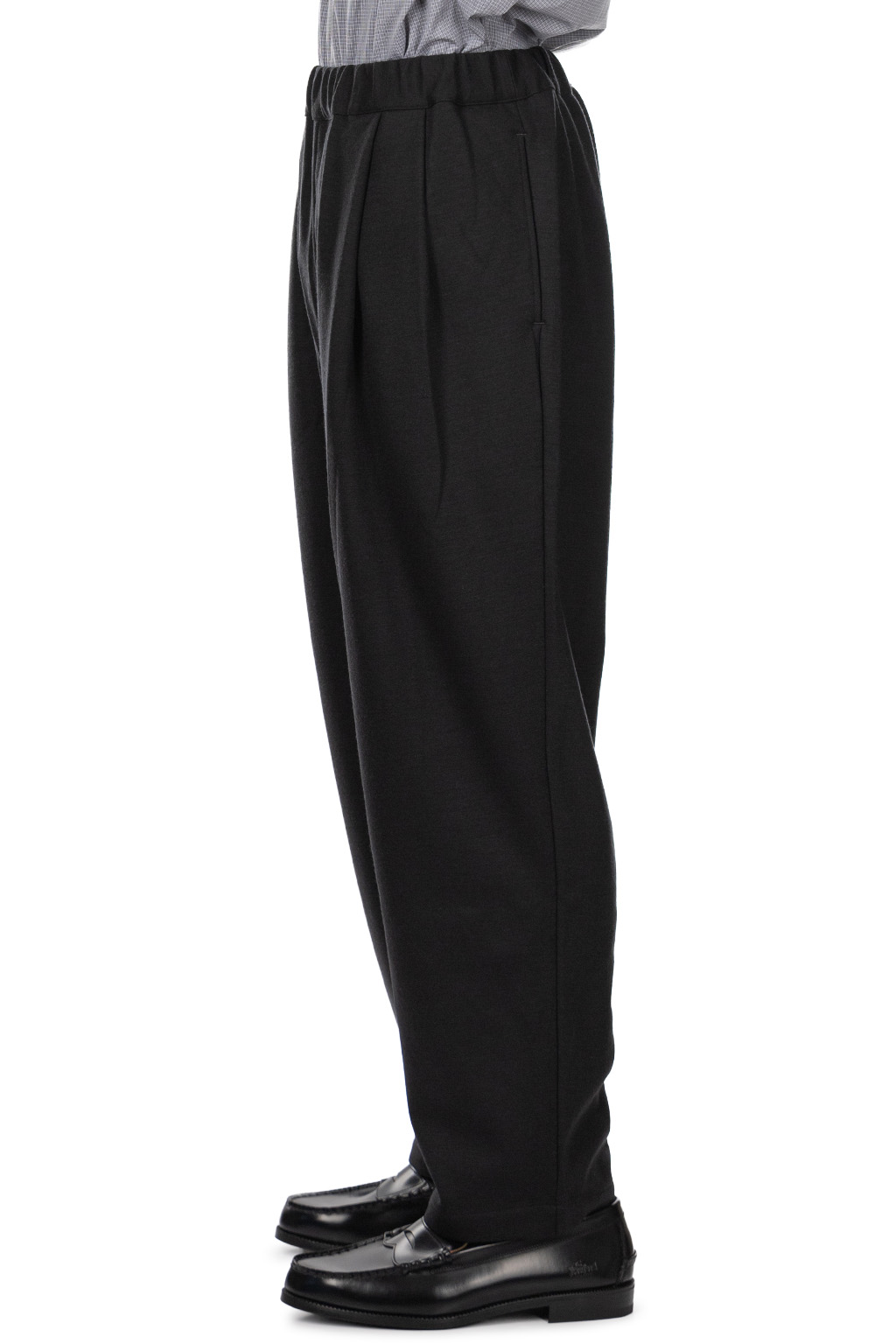 Still by hand - Wool Jersey Two Tuck Pacts - Charcoal