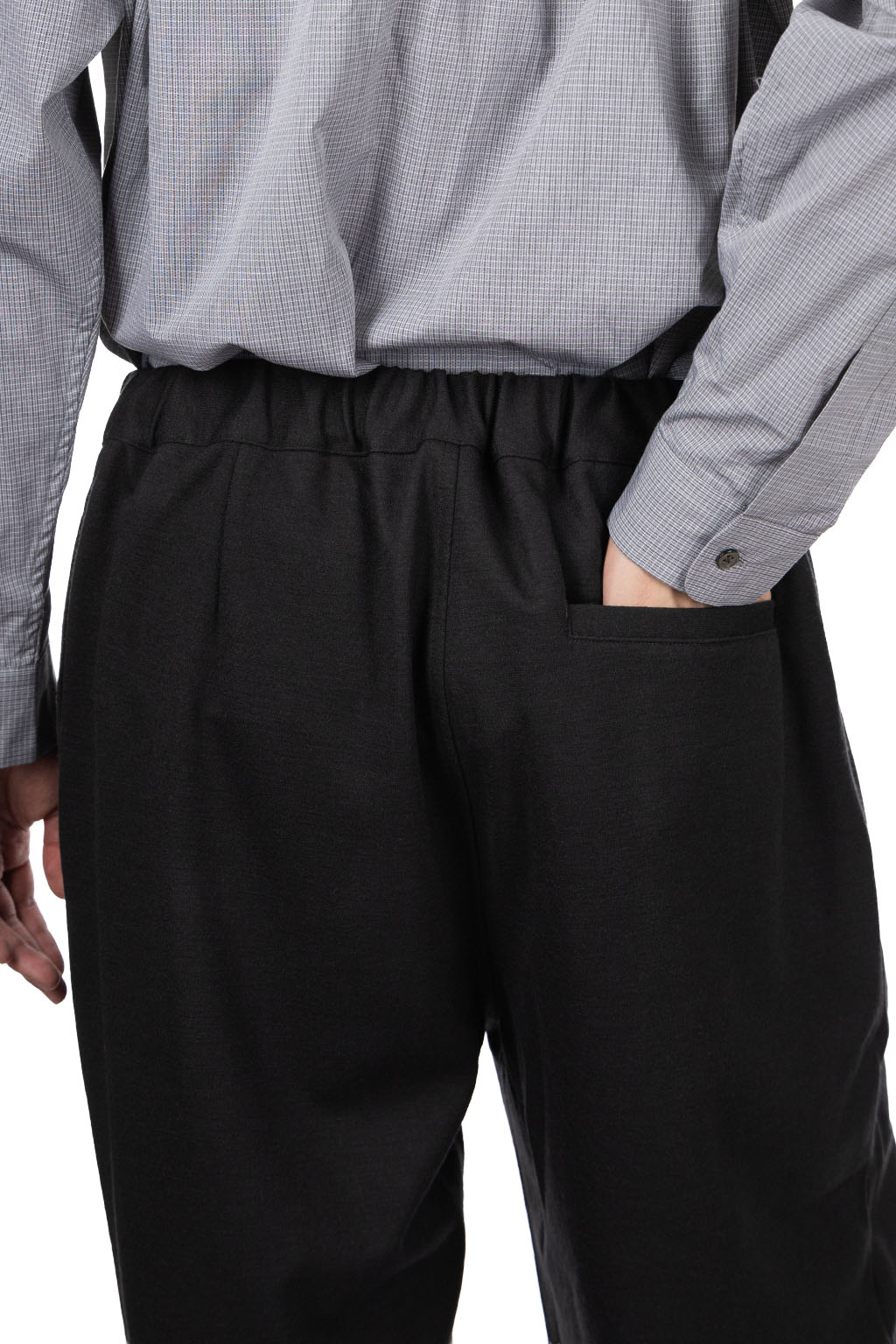 Still by hand - Wool Jersey Two Tuck Pacts - Charcoal