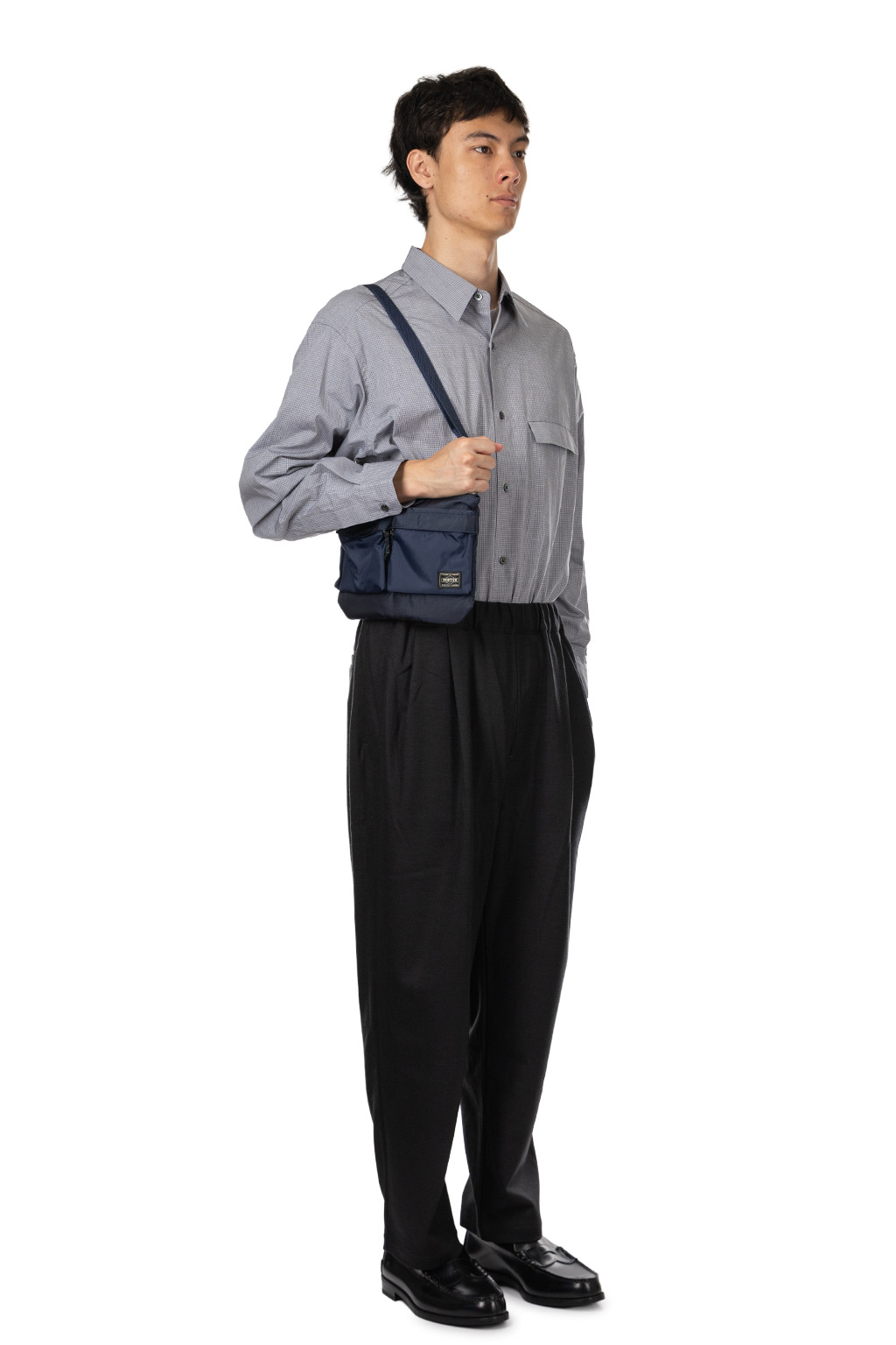 Still by hand - Wool Jersey Two Tuck Pacts - Charcoal