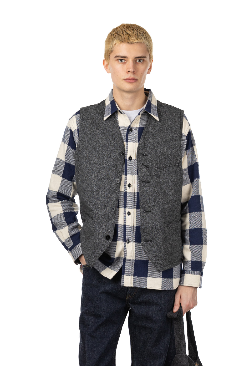 Sugar Cane - 9oz Black Covert Vest - Black