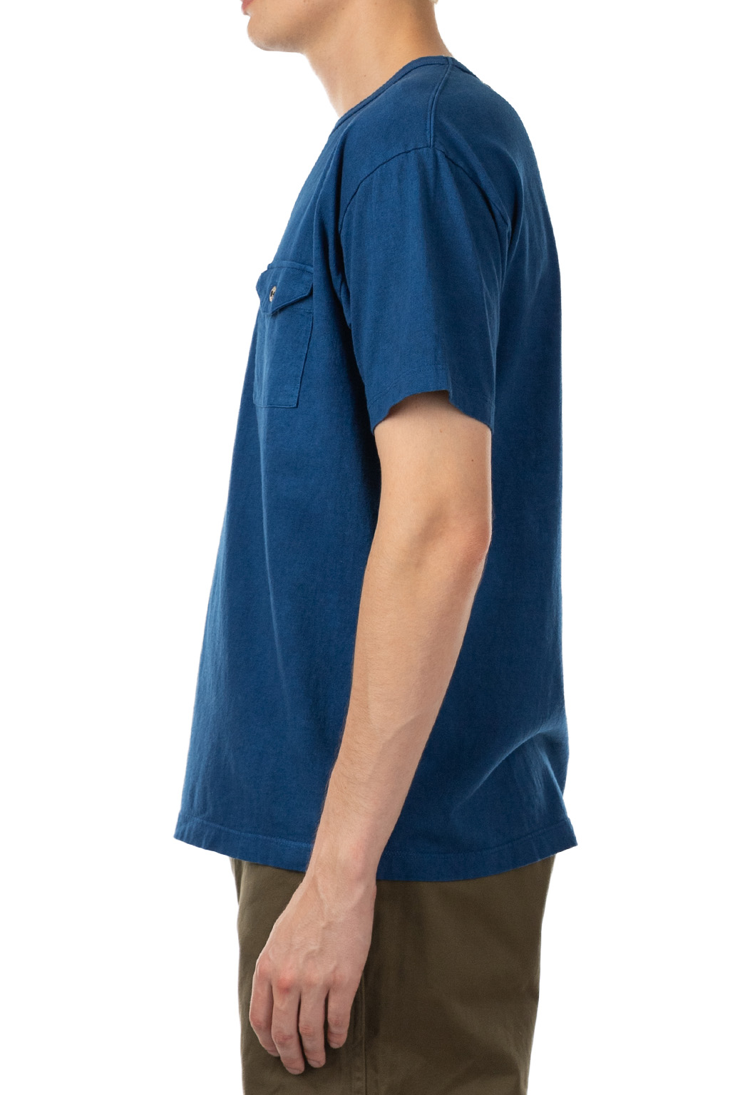 Fiction Romance - 18s Cotton Indigo Dye Pocket Tee - Blue
