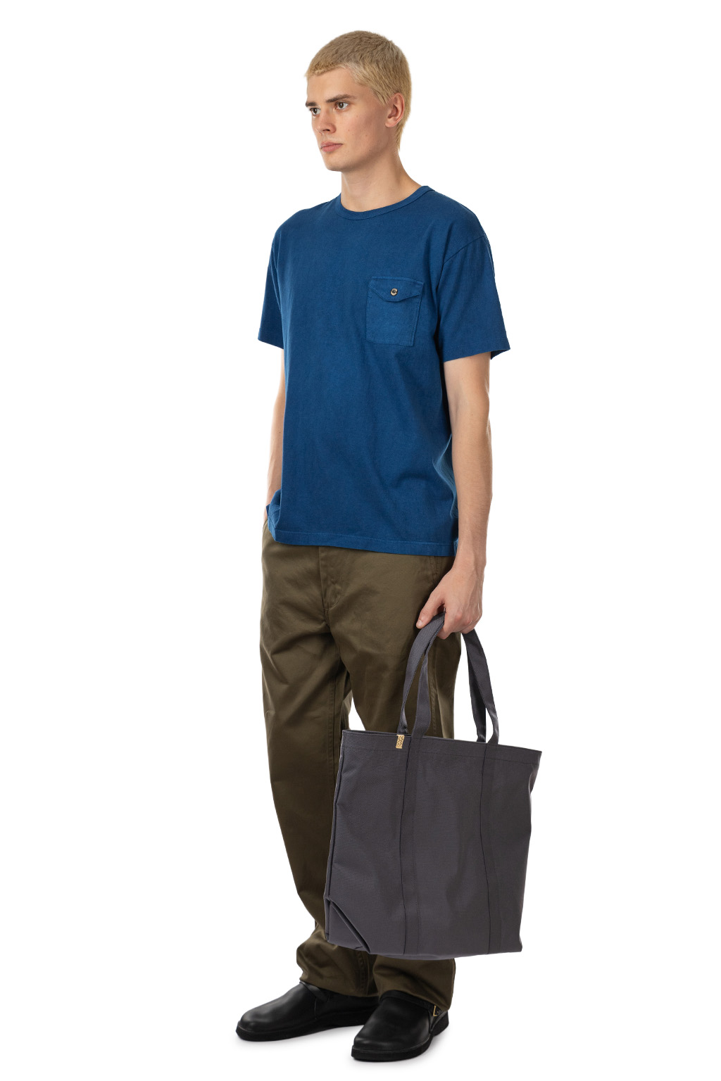 Fiction Romance - 18s Cotton Indigo Dye Pocket Tee - Blue