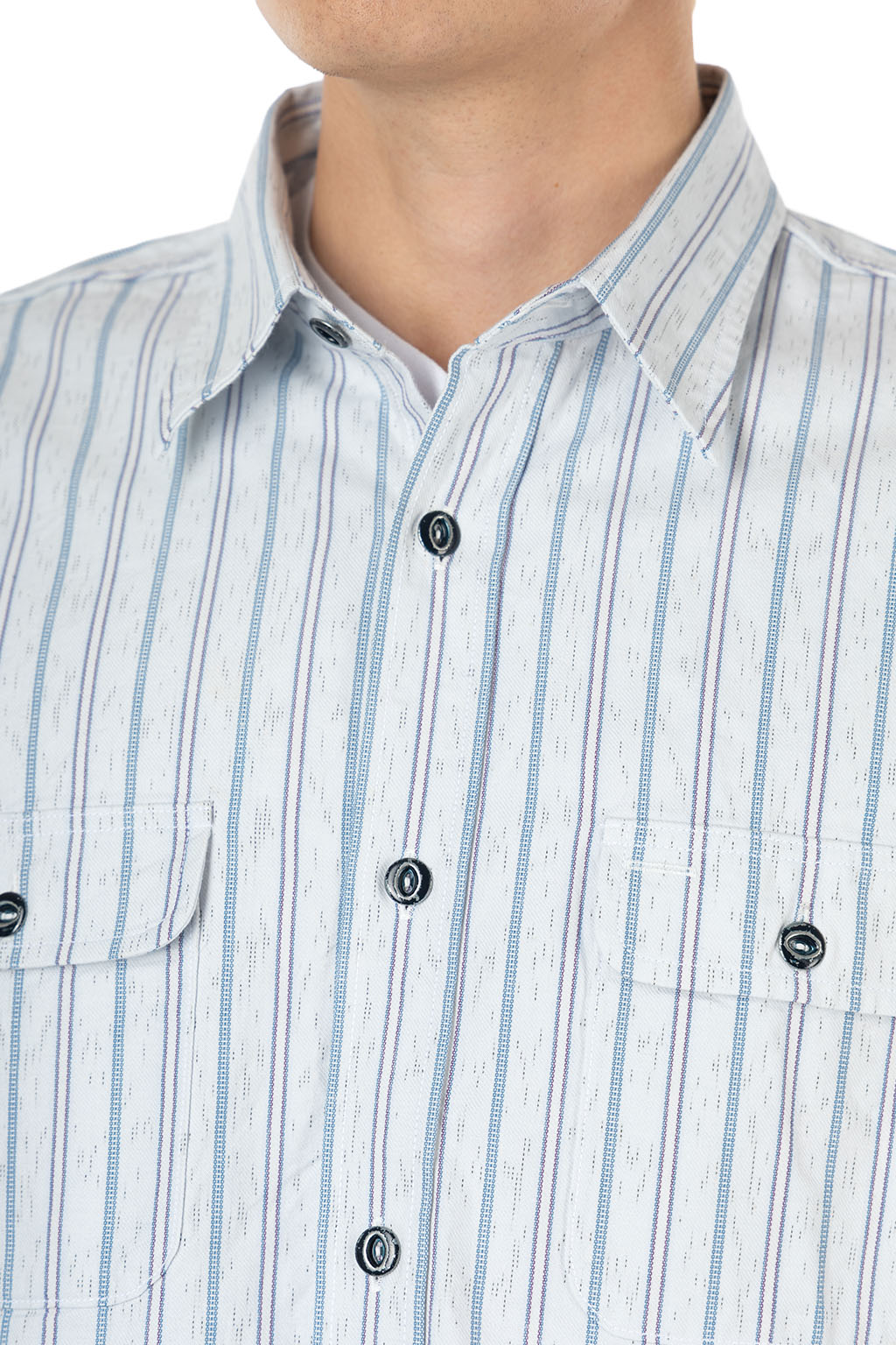 Sugar Cane - Fiction Romance - 6oz. Indigo Stripe Work Shirt