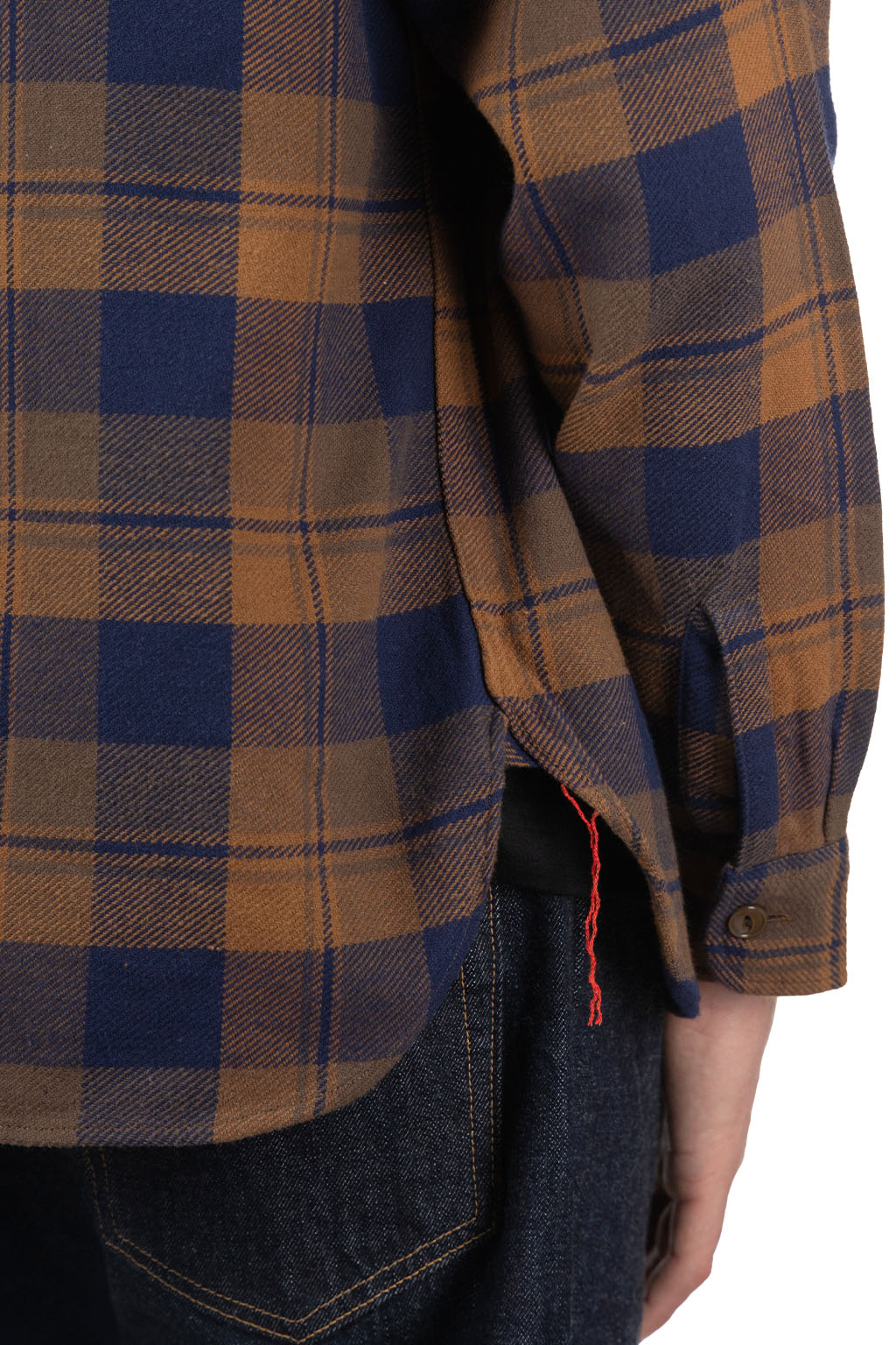 Sugar Cane - Twill Check LS Work Shirt - Brown