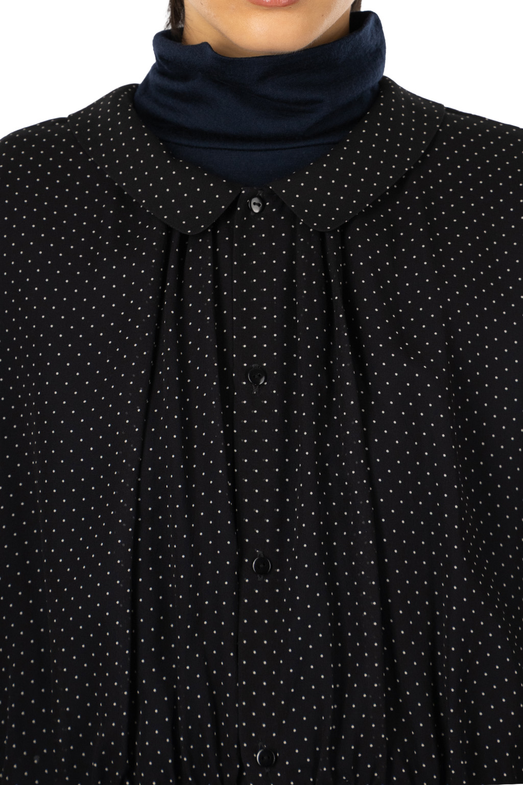 TOUJOURS - Collared Bolero Blouse - Midnight