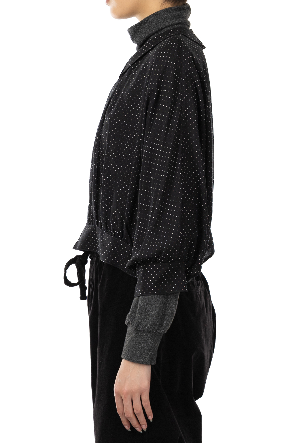 TOUJOURS - Collared Bolero Blouse - Midnight