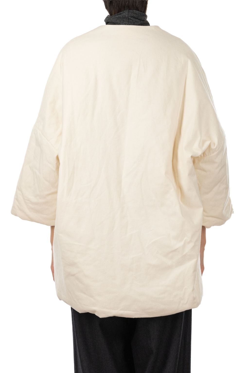 TOUJOURS - Padded Shawl Coat - Natural
