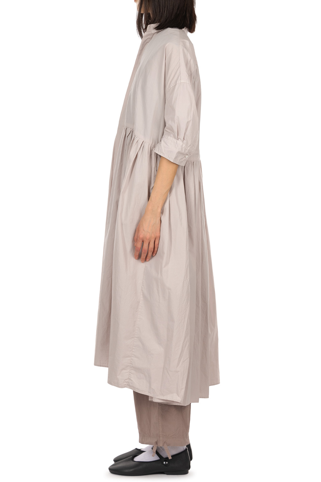 TOUJOURS - Random Pleated Half Sleeve Shirt Dress - Smoke Lilac