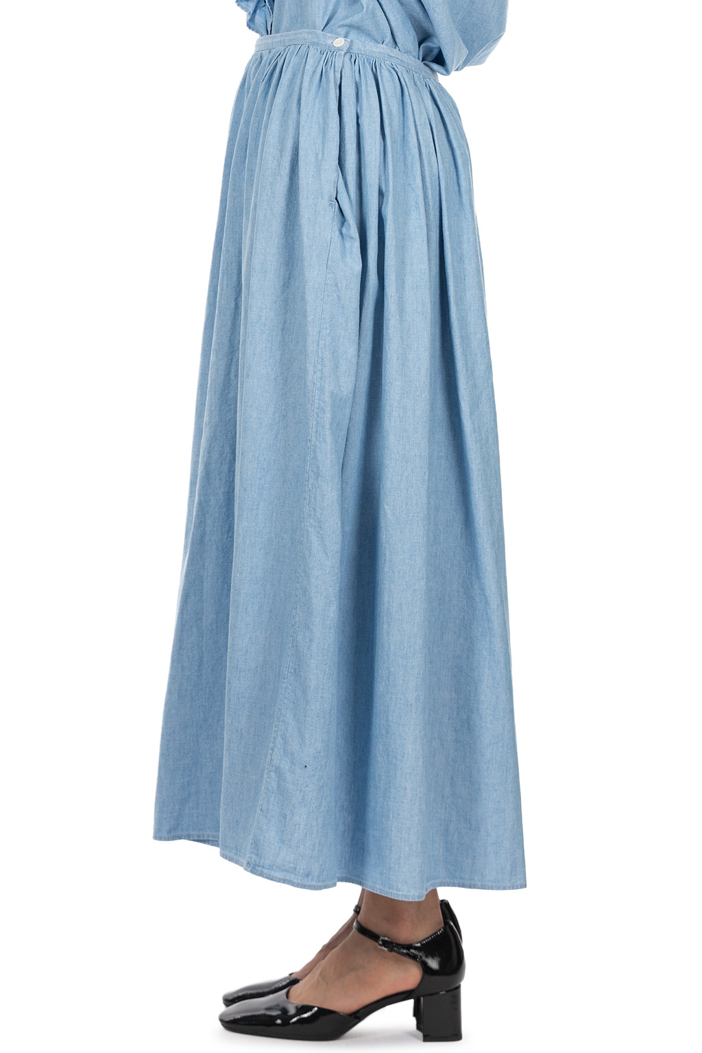 TOUJOURS - Random Pleated Max Skirt - Indigo Blue