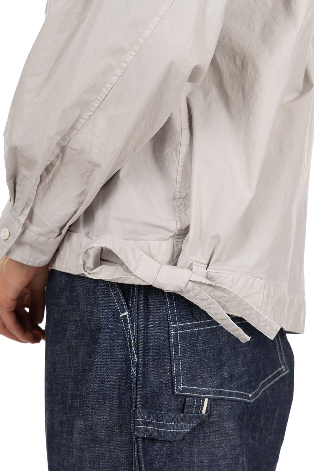 TOUJOURS - Side String Blouson Shirt - Cloud Gray