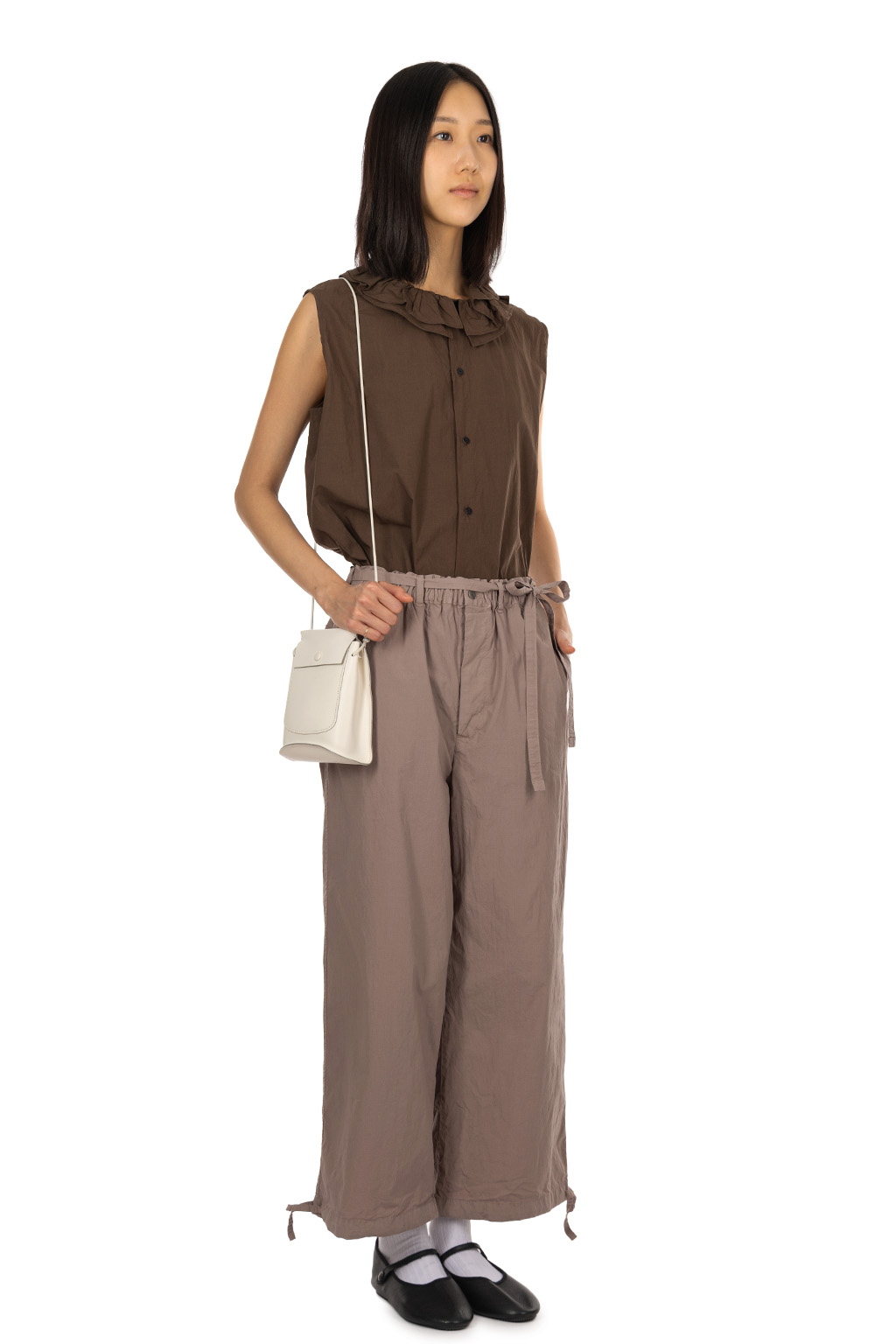TOUJOURS - String Belt Trousers - Taupe