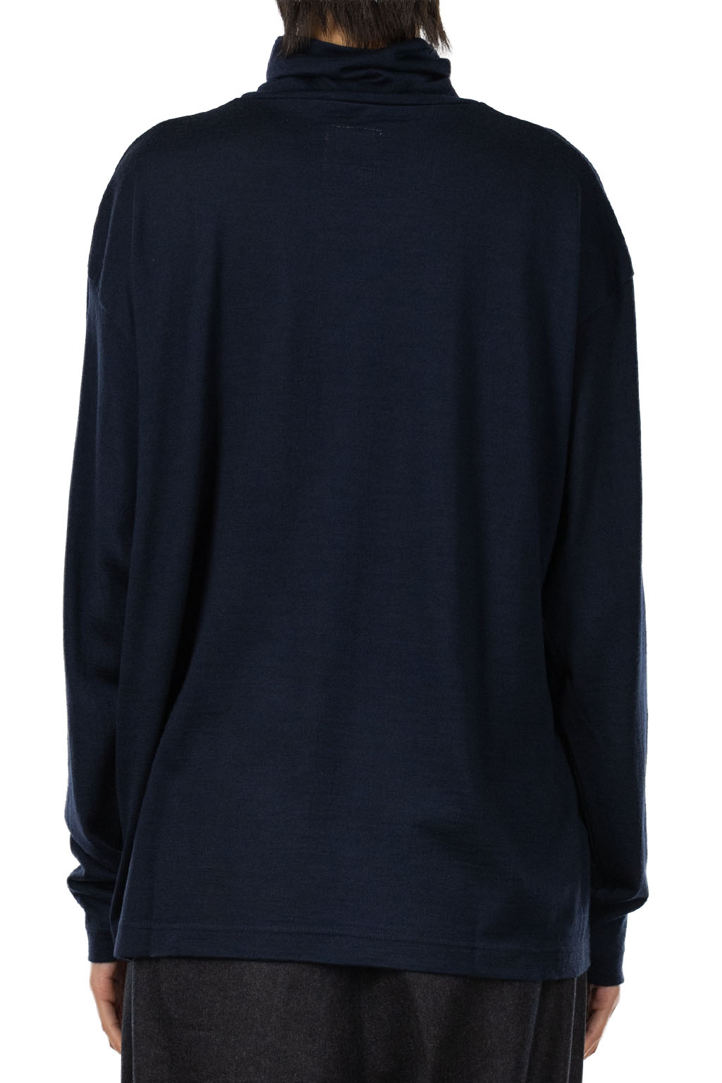 TOUJOURS - Turtle Neck Big Pullover  - Navy