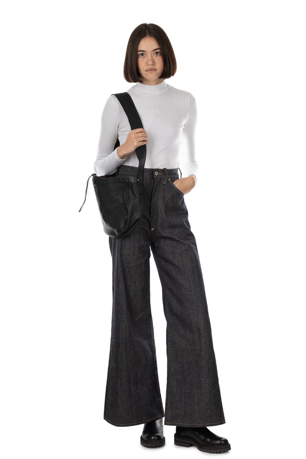 Taiga Takahashi - Lot.018 Newsboy Bag Small - Black Leather