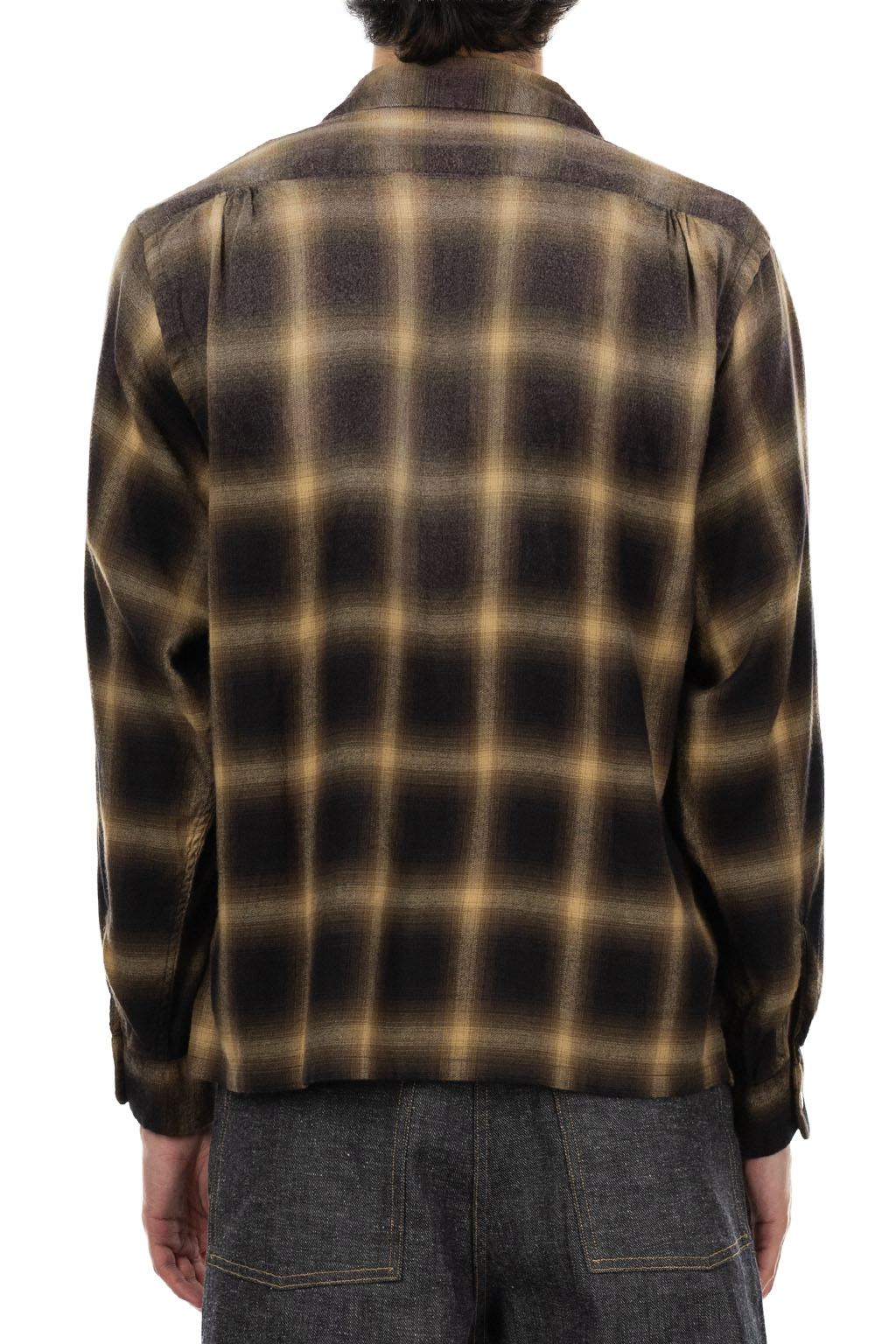 Taiga Takahashi - Lot.101 Open Collar Shirt - Bleached Beige Plaid