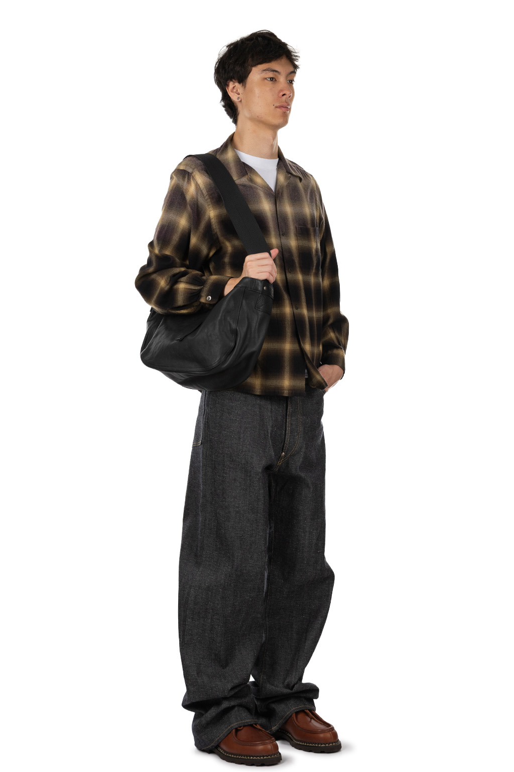 Taiga Takahashi - Lot.101 Open Collar Shirt - Bleached Beige Plaid