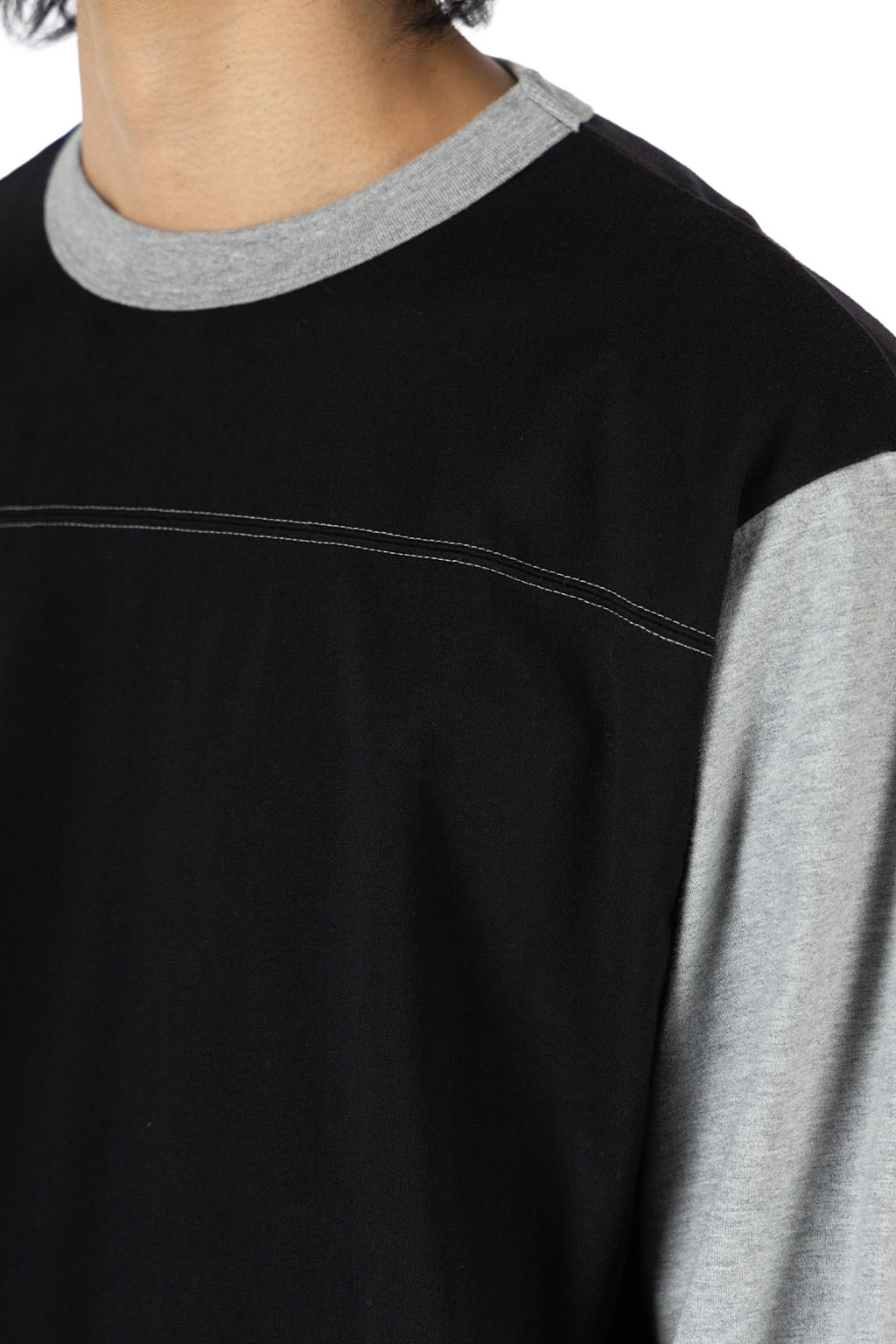 Tigre Brocante - 40/2 Modern Jersey Dirt Tracker LS T-Shirt - Black x Grey