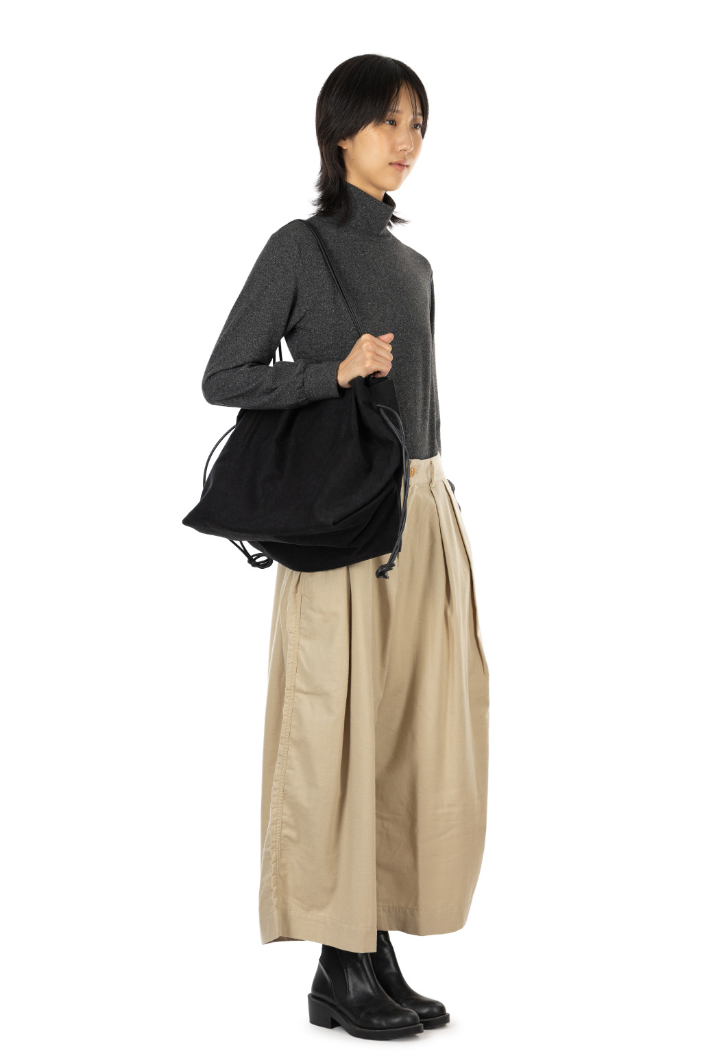 Tigre Brocante - Biella Flannel Twill Hakama Pants - Beige