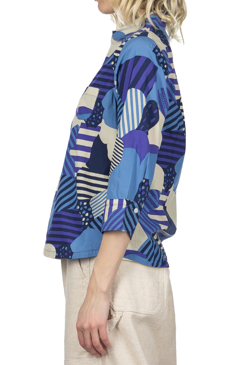 Tigre Brocante - Cotton Flower Esprit QT Sleeve Shirt - Blue