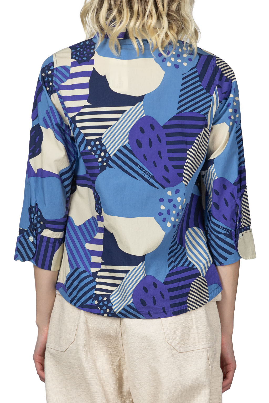 Tigre Brocante - Cotton Flower Esprit QT Sleeve Shirt - Blue