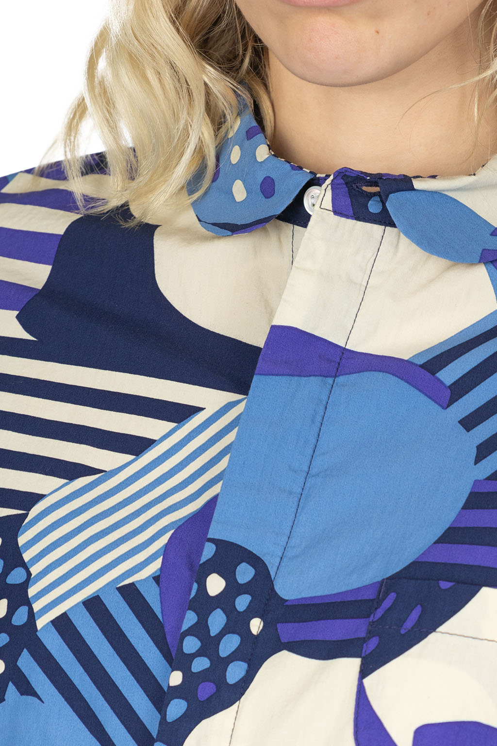 Tigre Brocante - Cotton Flower Esprit QT Sleeve Shirt - Blue