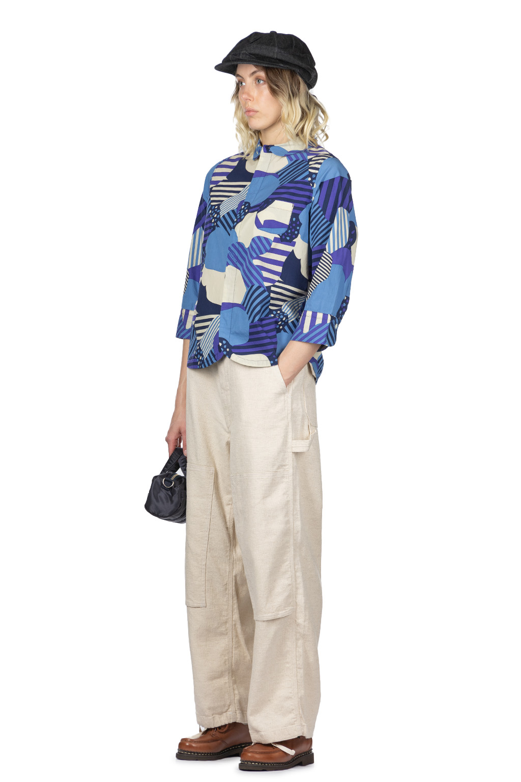 Tigre Brocante - Cotton Flower Esprit QT Sleeve Shirt - Blue