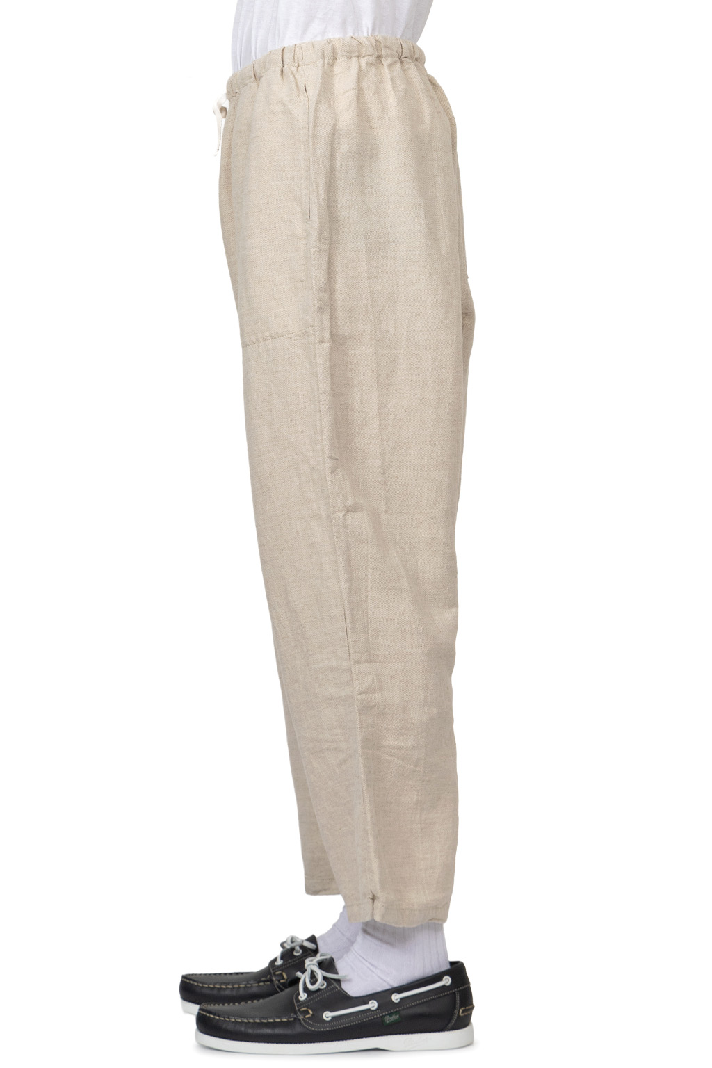 Tigre Brocante - Cotton Linen Twill Tagosaku Pants - Beige
