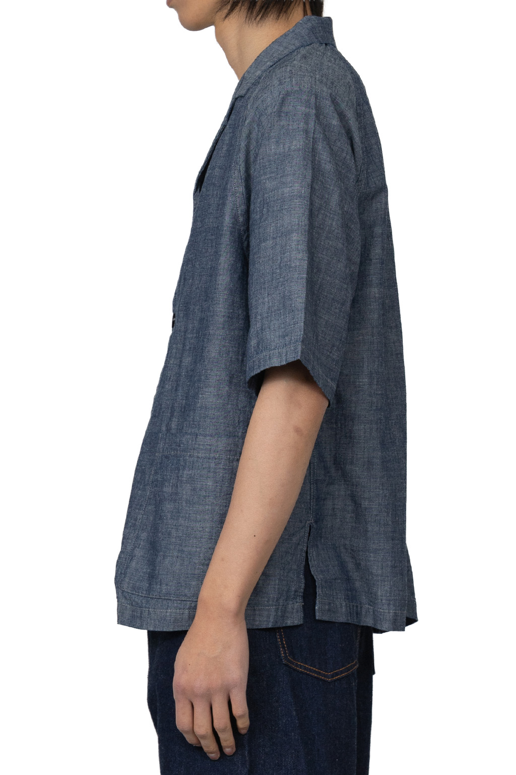 Tigre Brocante - Indigo Chambray Raglan Tailored SS Shirt - Indigo