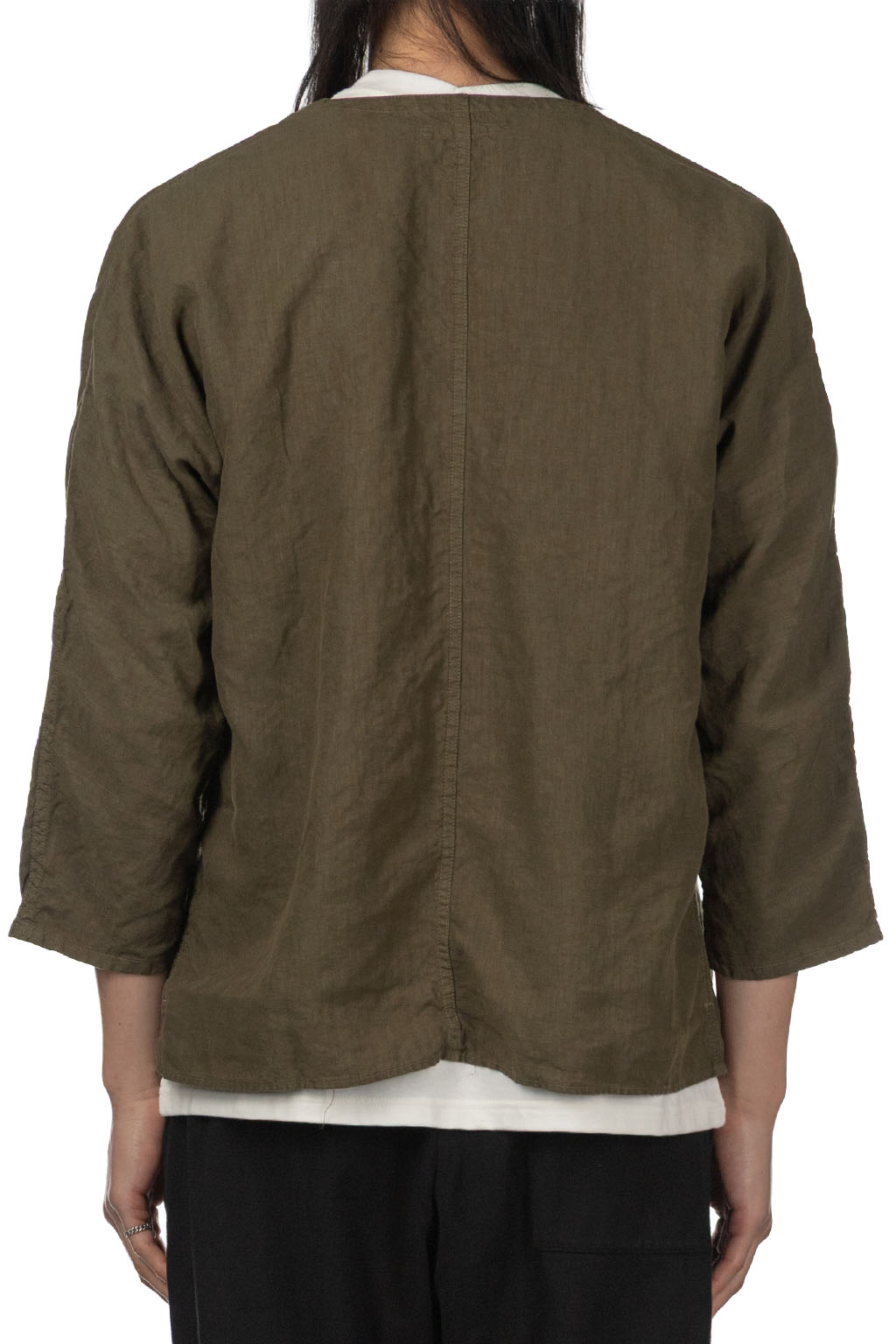 Tigre Brocante - Linen V-Neck Cardigan - Khaki