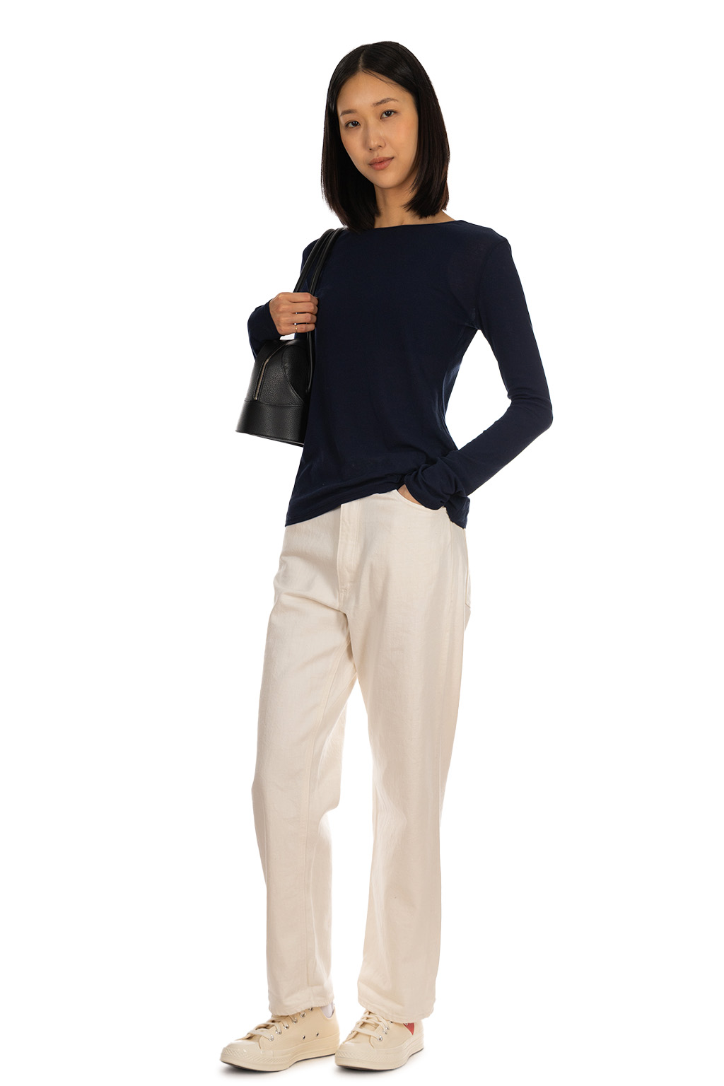 Tu es mon Tresor - Crew Neck Top - Navy