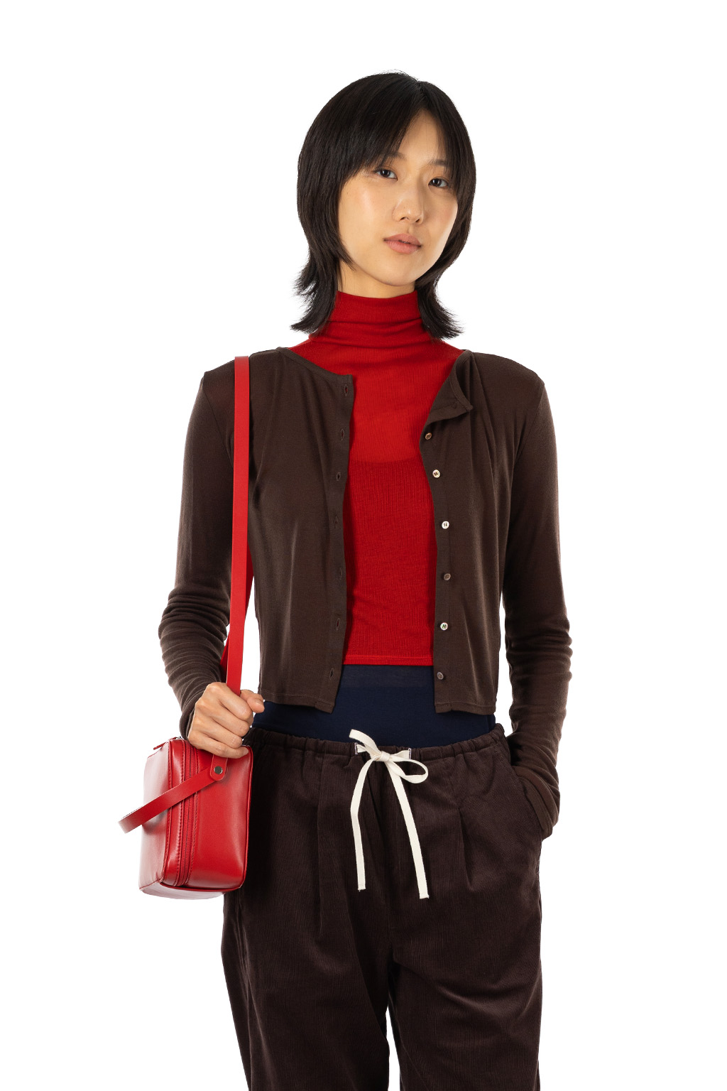 Tu es mon Tresor - Cropped Cardigan - Tencel Cashmere - Brown
