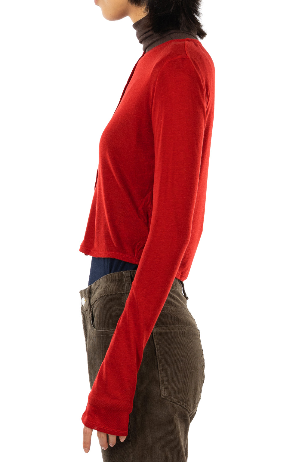 Tu es mon Tresor - Cropped Cardigan - Tencel Cashmere - Red