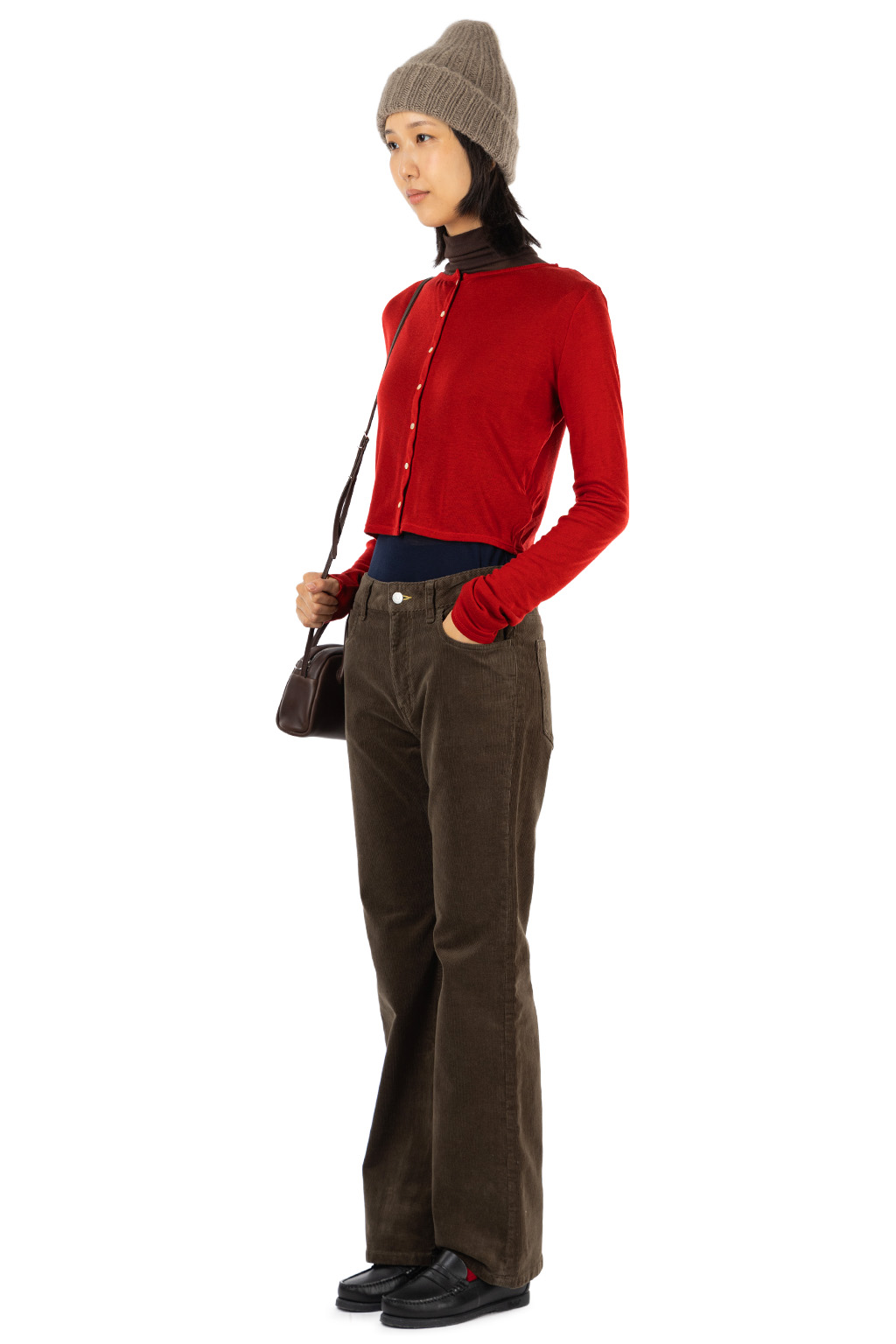 Tu es mon Tresor - Cropped Cardigan - Tencel Cashmere - Red