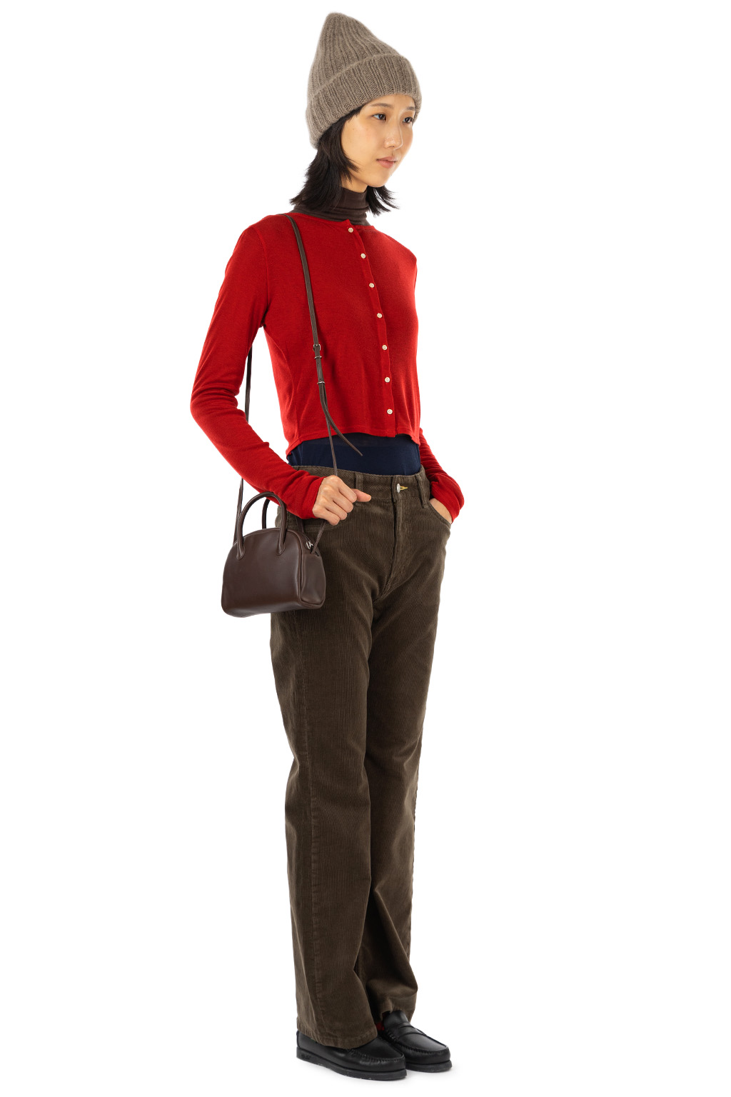 Tu es mon Tresor - Cropped Cardigan - Tencel Cashmere - Red