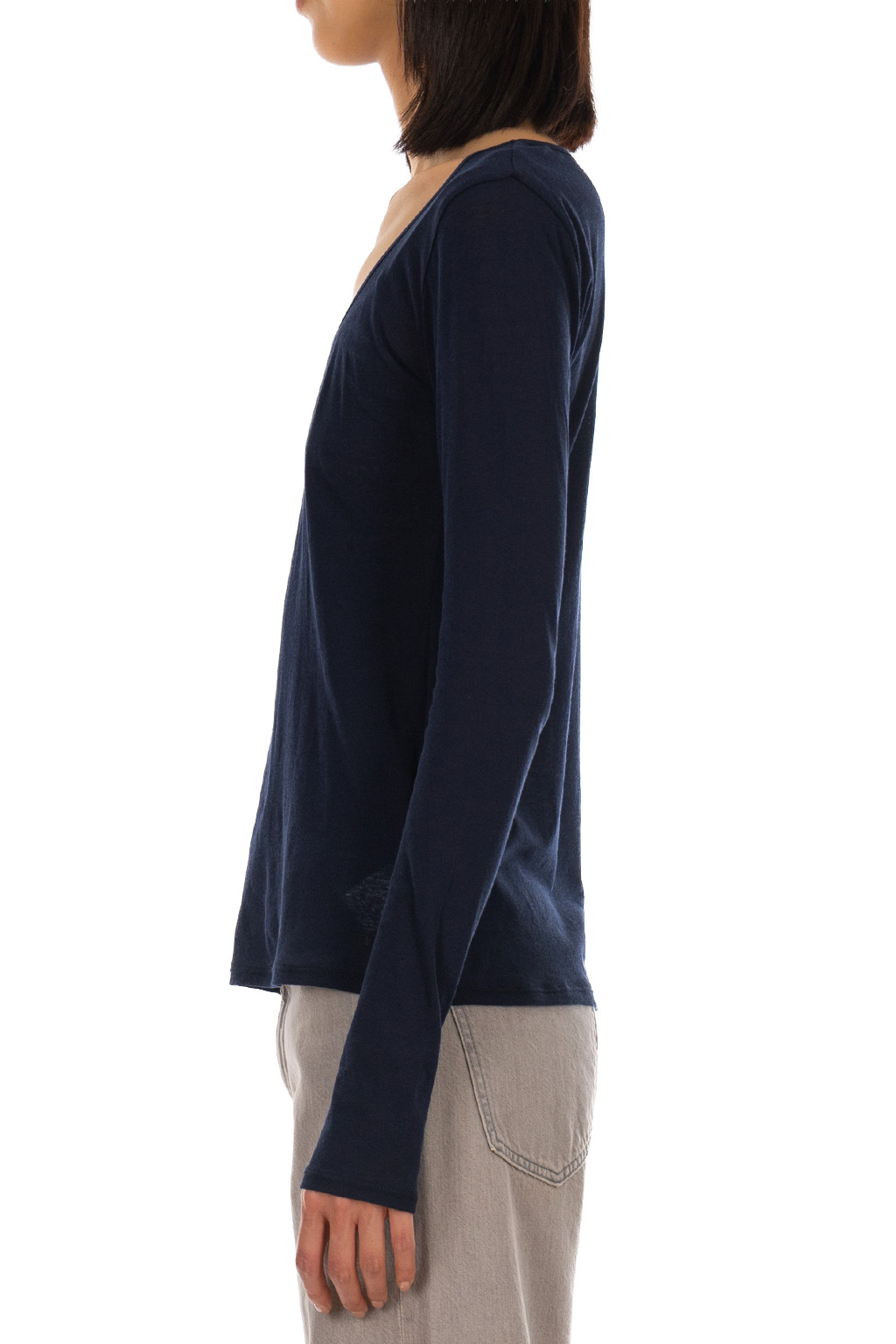 Tu es mon Tresor - U-Neck Top - Navy