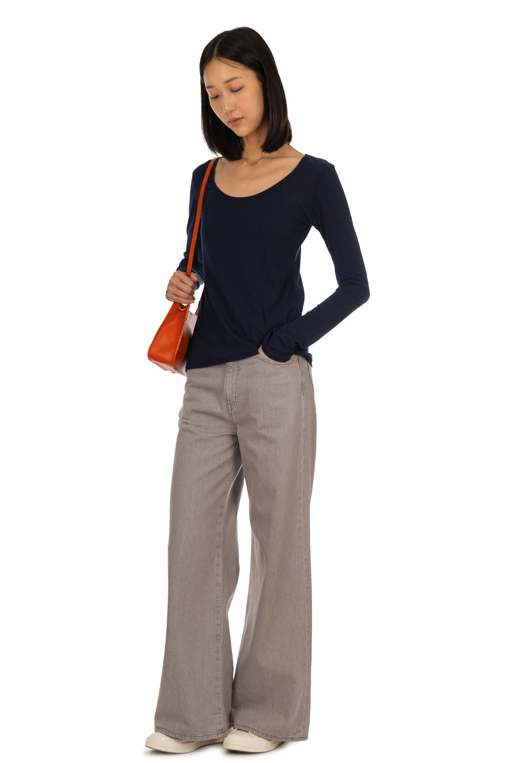 Tu es mon Tresor - U-Neck Top - Navy