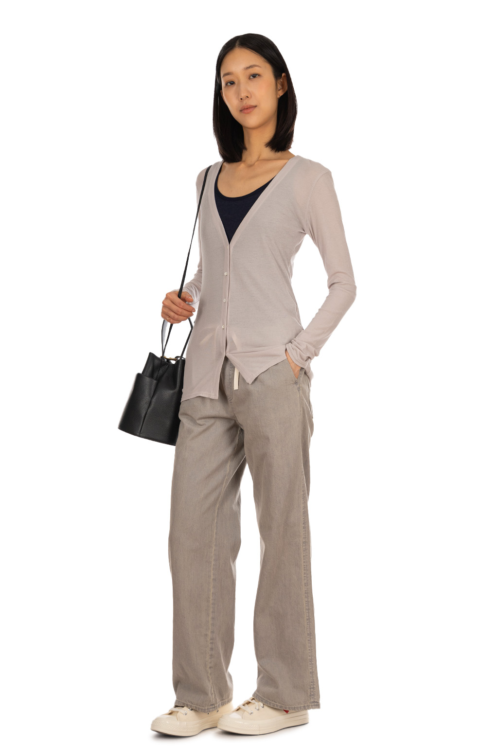 Tu es mon Tresor - V-Neck Cardigan - Greige